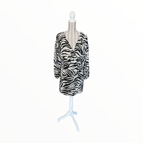 ZARA | Zebra | ANIMAL PRINT MINI DRESS - Picture 3 of 11
